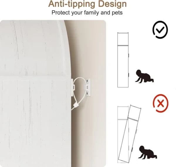 71" Tall Arched Kitchen Pantry, Modern Farmhouse Wood Kitchens Storage Cabinets with Shelves, Versatile Cupboard for Kitchen