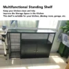 Kitchen Storage Cabinet Multifunctional Floor Standing Sideboard Cabinet Microwave Shelf Organizer Rack Pot Storage for Dining