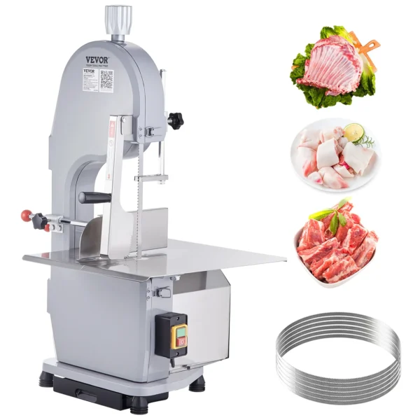 SucceBuy Electric Bone Cutting Sawing Machine Automatic Commercial Tabletop Stainless Steel Bandsaw Bone Cutter for Home Kitchen