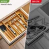 Kitchen Drawer Organizer Bamboo Split Cutlery Adjustable Kitchen Tool Knife and Fork Storage Box Home Bedside Drawer Organiser