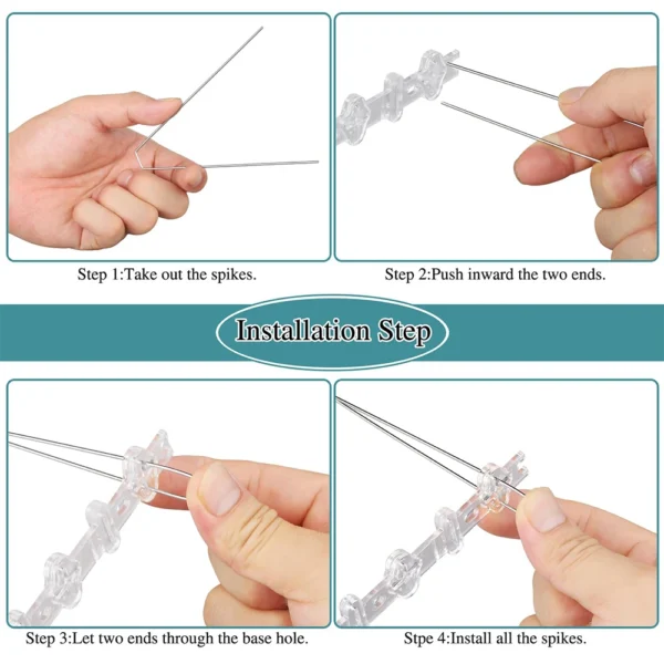 Pigeon Spikes Birds Squirrel Repeller Stainless Steel Garden Fence Roof Balcony Fence Roof Deterrent Nail Kit Tools Pest Control