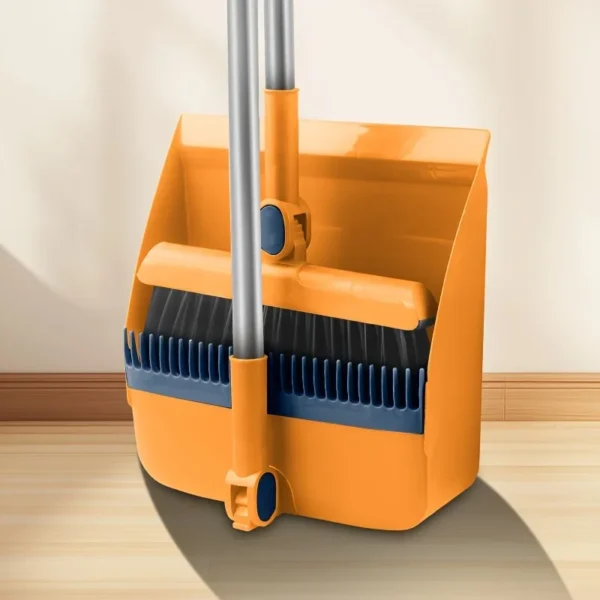 Brand-new 2-in-1 rotatable and foldable magnetic broom and dustpan cleaning set, enlarged and thickened household broom