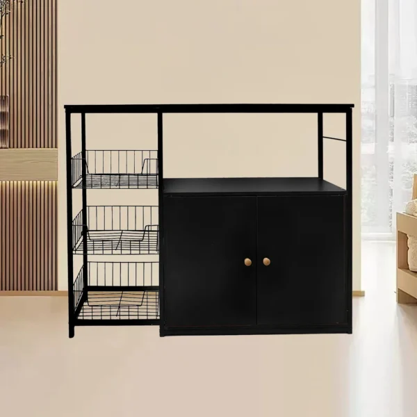 Kitchen Storage Cabinet Multifunctional Floor Standing Sideboard Cabinet Microwave Shelf Organizer Rack Pot Storage for Dining