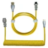 Type-C to USB Data Cable Mechanical Keyboard Coiled Cable Airline Cable Gaming Keyboard Cable Spring Cable Yellow