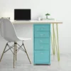 Metal File Storage Cabinet, Durable, Free Standing 5-Drawer Under Desk Organizer with Wheels for Bedroom Office