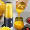 Multifunction Double Cup Juicer 400ml USB Rechargeable Portable Electric Juicer 6 Blade Fruit Blender for Home Kitchen Tool