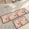 Absorbent Kitchen Thicken Retro Style Rug Base Non-Slip Entrance Doormat Mat High Quality Colorful Patterns Carpet Large Mats