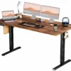 JHK Electric Desk Height Adjustable 63x24 Inch Stand Up Sit Stand Computer Workstation Ergonomic Work Table For Home Office