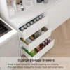 Extra Large Kitchen Pantry with Microwave Shelf, Kitchen Hutch Storage Cabinet with Countertop, Freestanding Countertop Cabinet