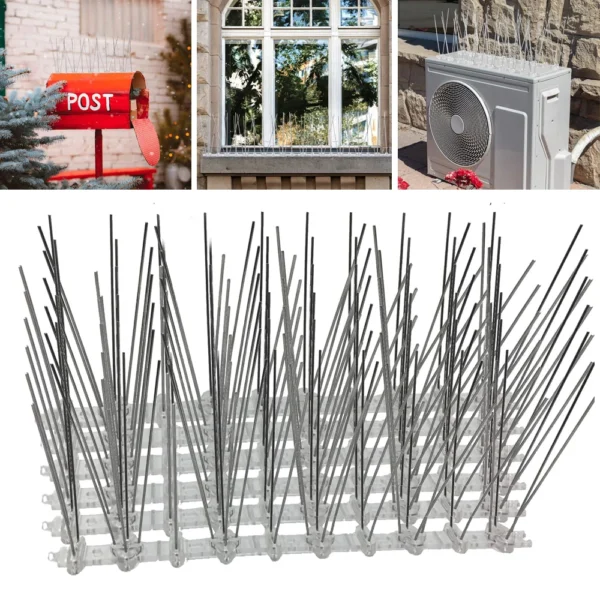 Pigeon Spikes Birds Squirrel Repeller Stainless Steel Garden Fence Roof Balcony Fence Roof Deterrent Nail Kit Tools Pest Control