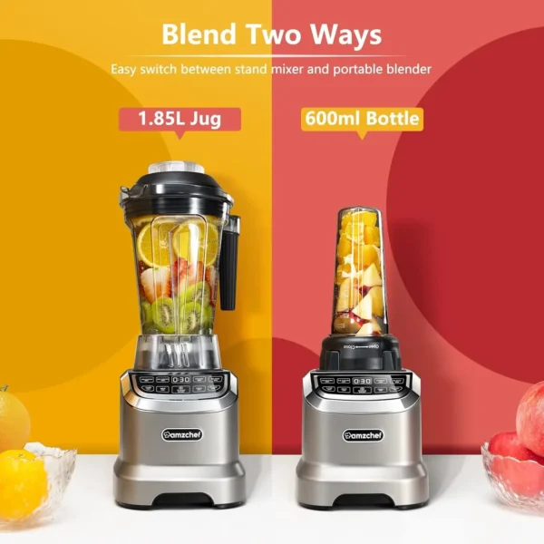 Professional Blenders for Kitchen, 1800 W Smoothie Blender with 2 Blend Way, 4 Functions and 3 Speeds, 63 oz Blender for Smoothi