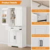 72 Inch Tall Pantry Storage Cabinet Large Kitchen Sideboards with Drawer Door Adjustable Shelves for Pantry Dining Living Room