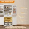 72 Inch Tall Pantry Storage Cabinet Large Kitchen Sideboards with Drawer Door Adjustable Shelves for Pantry Dining Living Room