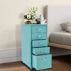 Metal File Storage Cabinet, Durable, Free Standing 5-Drawer Under Desk Organizer with Wheels for Bedroom Office