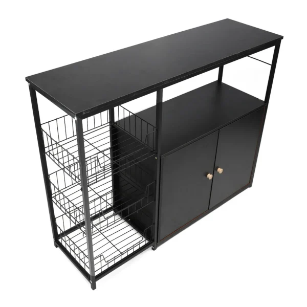 Kitchen Storage Cabinet Multifunctional Floor Standing Sideboard Cabinet Microwave Shelf Organizer Rack Pot Storage for Dining