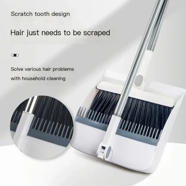 Brand-new 2-in-1 rotatable and foldable magnetic broom and dustpan cleaning set, enlarged and thickened household broom