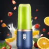 Multifunction Double Cup Juicer 400ml USB Rechargeable Portable Electric Juicer 6 Blade Fruit Blender for Home Kitchen Tool