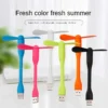 USB Electric Fan Flexible Bendable Fan For Power Bank Laptop PC AC Charger Portable Hand Cool Mini Fan Computer Summer Gadget
