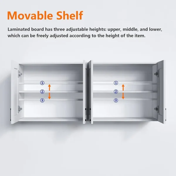 White Laundry Room Cabinets And Storage With 4 Doors And Utility Adjustable Shelf，Gabinetes Para Cocina Cupboard Kitchen