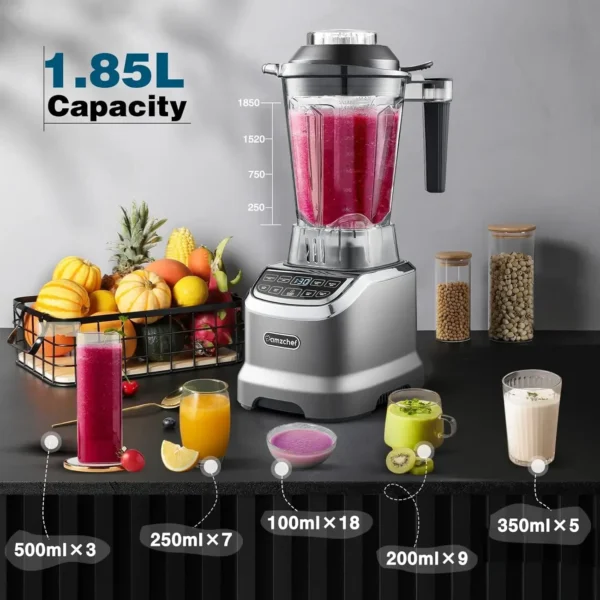Professional Blenders for Kitchen, 1800 W Smoothie Blender with 2 Blend Way, 4 Functions and 3 Speeds, 63 oz Blender for Smoothi