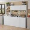 Extra Large Kitchen Pantry with Microwave Shelf, Kitchen Hutch Storage Cabinet with Countertop, Freestanding Countertop Cabinet