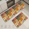 Absorbent Kitchen Thicken Retro Style Rug Base Non-Slip Entrance Doormat Mat High Quality Colorful Patterns Carpet Large Mats