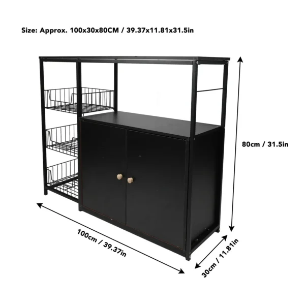 Kitchen Storage Cabinet Multifunctional Floor Standing Sideboard Cabinet Microwave Shelf Organizer Rack Pot Storage for Dining