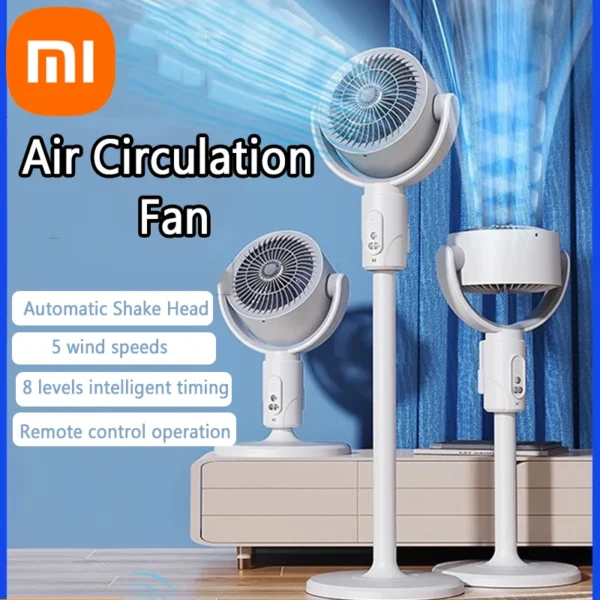 Xiaomi Air Circulation Fan Household Desktop Small Wireless Charging Remote Control Floor Fan Strong Wind Silent Electric Fan