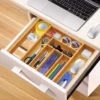 Kitchen Drawer Organizer Bamboo Split Cutlery Adjustable Kitchen Tool Knife and Fork Storage Box Home Bedside Drawer Organiser