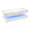 Modern Stylish Coffee Table with LED lights, Double-Layer Design for Living Room Coffee Table with 2 Storage Drawers