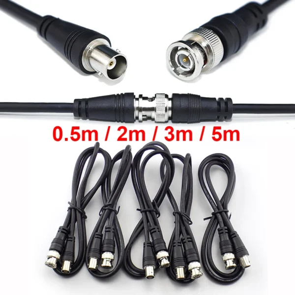 BNC Male to Female Plug CCTV Extension Coaxial Line BNC Cable Security Monitoring Camera Accessories 0.5m 2m 3m 5m