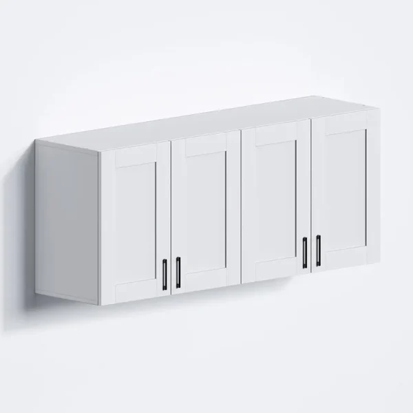 White Laundry Room Cabinets And Storage With 4 Doors And Utility Adjustable Shelf，Gabinetes Para Cocina Cupboard Kitchen