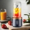Multifunction Double Cup Juicer 400ml USB Rechargeable Portable Electric Juicer 6 Blade Fruit Blender for Home Kitchen Tool