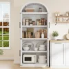 71" Tall Arched Kitchen Pantry, Modern Farmhouse Wood Kitchens Storage Cabinets with Shelves, Versatile Cupboard for Kitchen