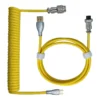 Type-C to USB Data Cable Mechanical Keyboard Coiled Cable Airline Cable Gaming Keyboard Cable Spring Cable Yellow