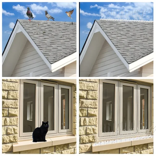Stainless Steel Bird Spikes Pigeon Deterrent Effective Bird Repeller For Garden Fence Roof Window Sill Eaves Easy Installation