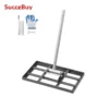 VEVOR Lawn Leveling Rake with Handle Ground Plate Rust-Resistant Carbon Steel Soil Leveler Effort Saving Lawn Leveling for Yard